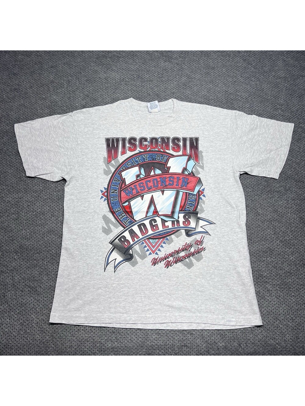 Vintage 1990S Wisconsin University Badgers T-Shirt Large Rare Men Men’s White